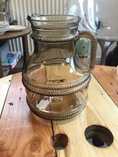 1970's Vintage Fidenza Italy Smoked Glass Juice / Punch Jug