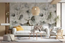 3D White Poppy Flower Self-adhesive Removable Wallpaper Murals Wall Sticker 9