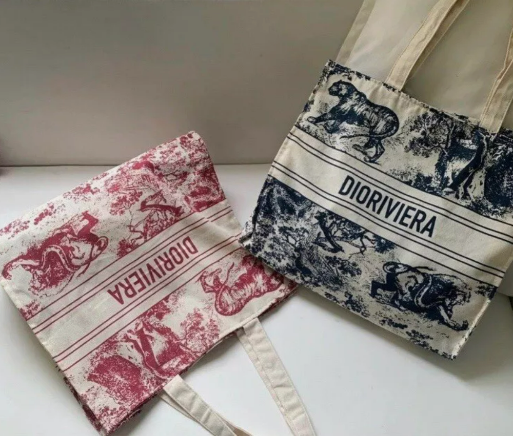 Christian Dior Wardujuy Tote Bag Novelty Blue &Red Set VIP Customers JP Limited