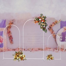 3 Pcs Wedding Arch Stand Backdrop Metal Stand For Ceremony Party Yard Home Decor