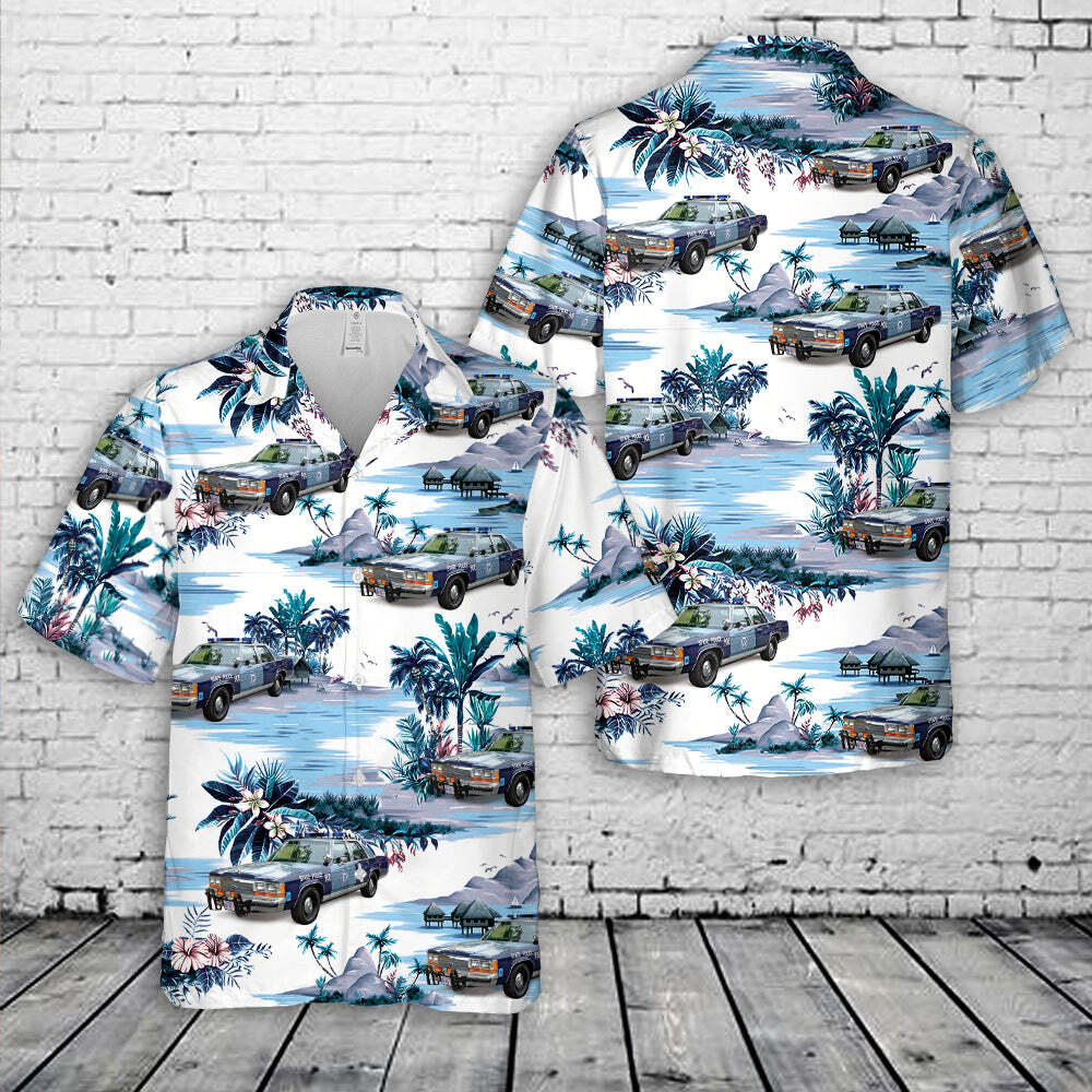 Massachusetts State Police Ford Crown Victoria Hawaiian Shirt