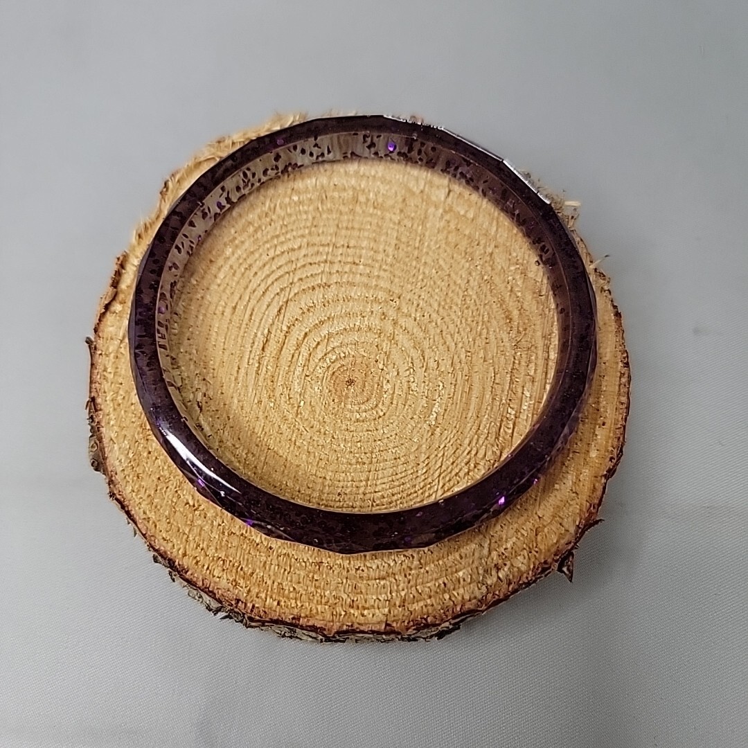 Handmade Braclet Clear Purple Translucent Resin P… - image 1