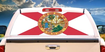 Florida Flag Rear Window Graphic Truck View Thru Vinyl Decal HD Graphics Prof...