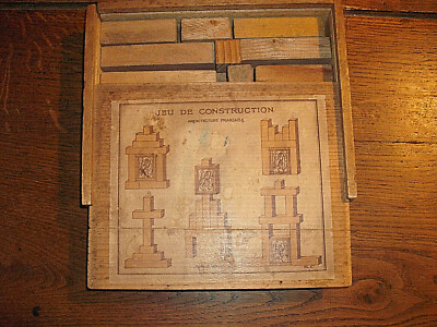TECHNO. GRAND JEU de construction en bois. Boîte d'origine, 1960 EUR 70