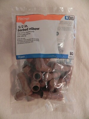 Dig Fittings, 1/2 in. Barbed Elbow - 10 Pack (CB76-10) Outdoor Garden Irrigation