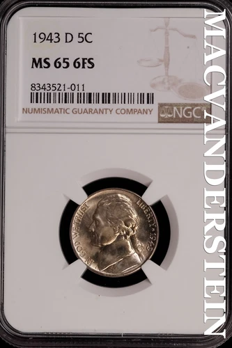 1943-D Jefferson Nickel - NGC MS 65 6FS - Brilliant Uncirculated  #SLG252