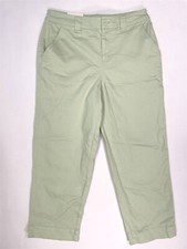 New Day Straight Crop Pants Womens Size 8 Denim Stretch Pockets Light Green