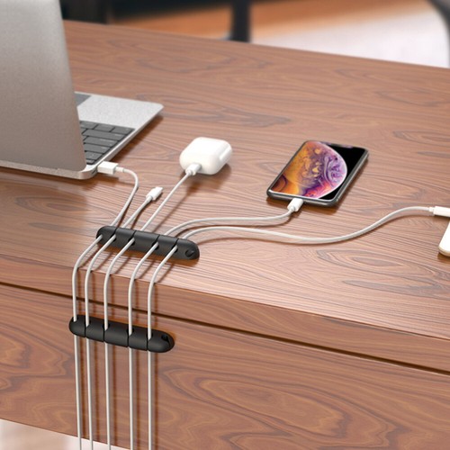 4 Pcs Silicone Cable Winder Desk Organiser Wire Man Manager Clip - Afbeelding 12 van 12