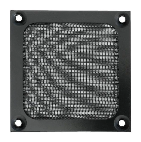 EMI/RFI Fan Filter Assembly, 80mm, Black Aluminium / Stainless Steel - MC32639