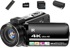 4K Video Camera Camcorder 96MP UHD Vlogging Camera for Youtube 18X Digital Zoom