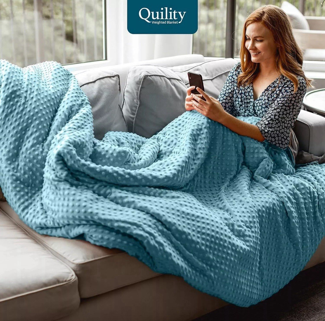 Quility weighted blanket for adults with Duvet Cover (25LB 60 x 80