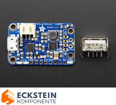 Adafruit PowerBoost 1000 Charger - Rechargeable 5V Lipo USB Boost @1A - 1000C