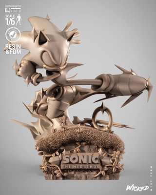 3D Printed Fan Art Sonic the Hedgehog Sculpture by Wicked