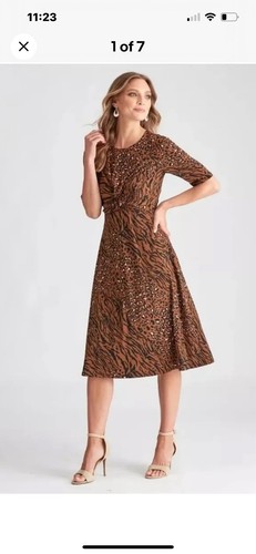 Liz Jordan Dress Size 10 A-Line Animal Print Knot #02A - Picture 2 of 7