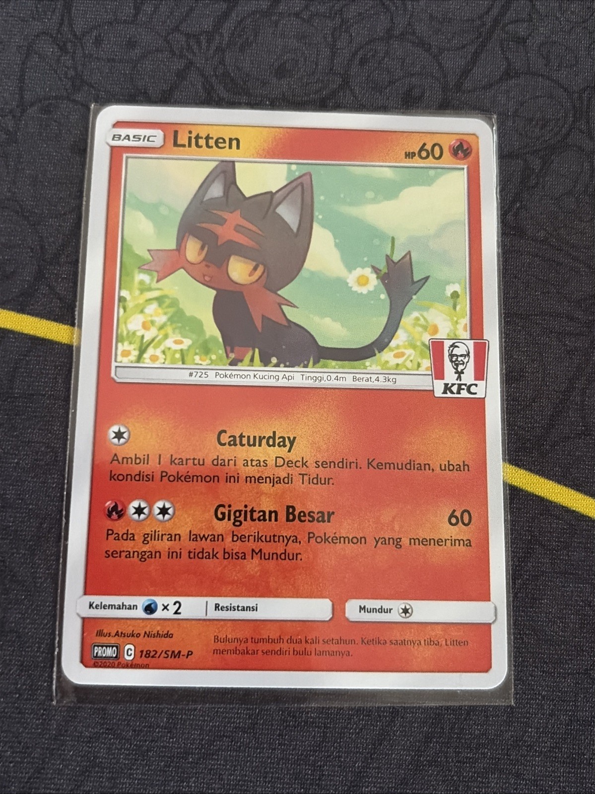 Pokemon EN KFC Stamped Promo Litten 182/SM-P Indonesian Exclusive NM-MT