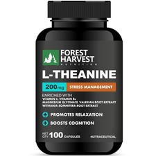FOREST HARVEST L-Theanine 200 mg with Ashwagandha - 100 Capsules