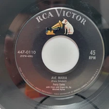 Perry Como Ave Maria / The Lord's Pray 7" 45rpm EX Vinyl 60's Record free sleeve