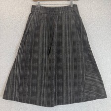 Athleta Jupe Arrival Midi Skirt Pockets Drawstring Black White Womens Size 10