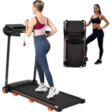 2.5HP Quiet Folding Treadmill W Heart Rate Sensor 300lbs Weight Capacity