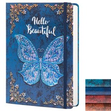 College Ruled Journal for Writing-B5 3D Butterfly Embossed Hardcover notebook...