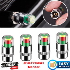 4 x Car Valve Tyre Caps Dust Monitor Wheel Pressure Tire Air Sensor UK