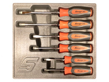 Snap On Tools Shdx60b 6 Piece Orange Hard Handle Screwdriver Set With Tray Mint