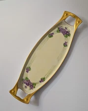 Vintage Fraunfelter hand painted floral design tray 15"  #93 1923-1939