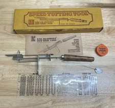 Speed Tufting Tool Rug Crafters Vintage 1976 Rug Kit In Box w/Instructions Gauge