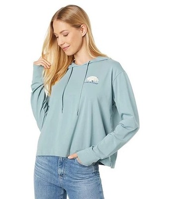 Life is Good Women s Large Crusher-Flex Boxy Hoodie Optimistic Blue