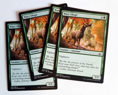 Wary Okapi (4) Guilds of Ravnica NM MTG Magic the Gathering
