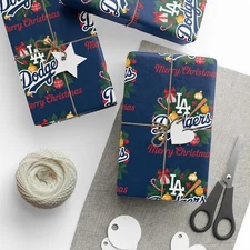 New Baseball Dodgers Christmas Gift Wrapping Paper SO478