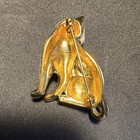 Carucci  Brooch Pin Metal White Black Orange Cat Pin with Green Eyes — photo 3