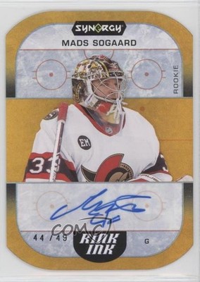 2022 Upper Deck Synergy Rink Ink Rookies Orange 44/49 Mads Sogaard Auto RC 8l6
