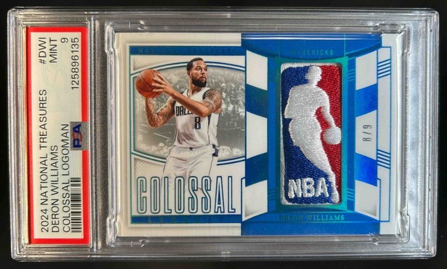 2024-25 National Treasures Deron Williams Colossal Logoman Patch #8/9 PSA 9