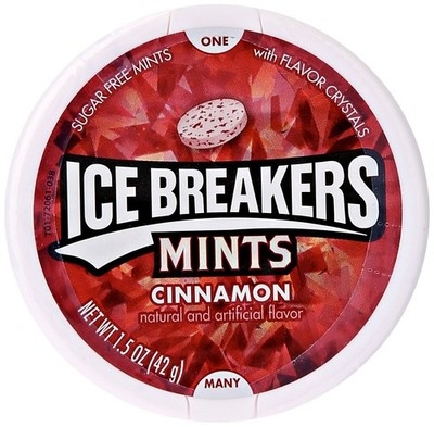 Ice Breakers Sugar Free Mints, Cinnamon, 1.5 oz Ounce (Pack of 1) 