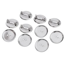 23MM Metal Brooch -Back Button Parts Badge Button Pins 10pcs