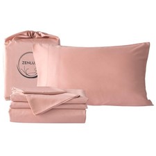 Queen Sheets, 100 Viscose Made from Bamboo Sheet Set, Cooling, Head Foot Tag...