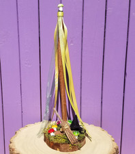Yellow Wiccan Maypole - Beltane Decoration