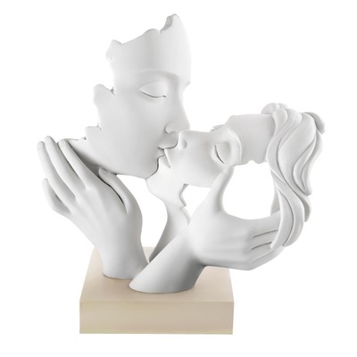 Bongelli Preziosi - Statue Figure Moderne Paire Face Blanc Noisette 25x23cm Mais