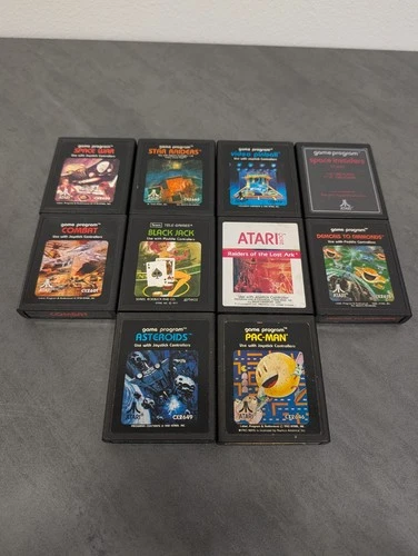 Vintage Atari 2600 Game Cartridge Bundle, Lot of 10, Untested, As-Is