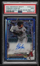 2021 Bowman Draft Chrome Pick Blue Wave Refractor Jordan Lawlar PSA 9 Auto v9t
