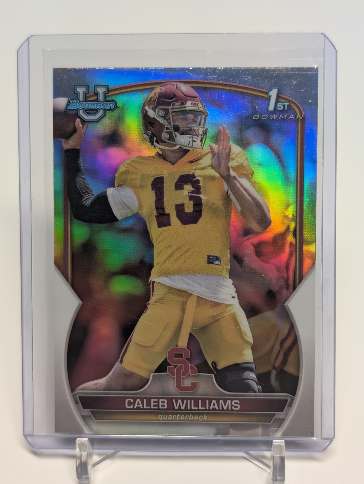 2022 Bowman University Chrome Caleb Williams #50 (RC) Silver Refractor ￼