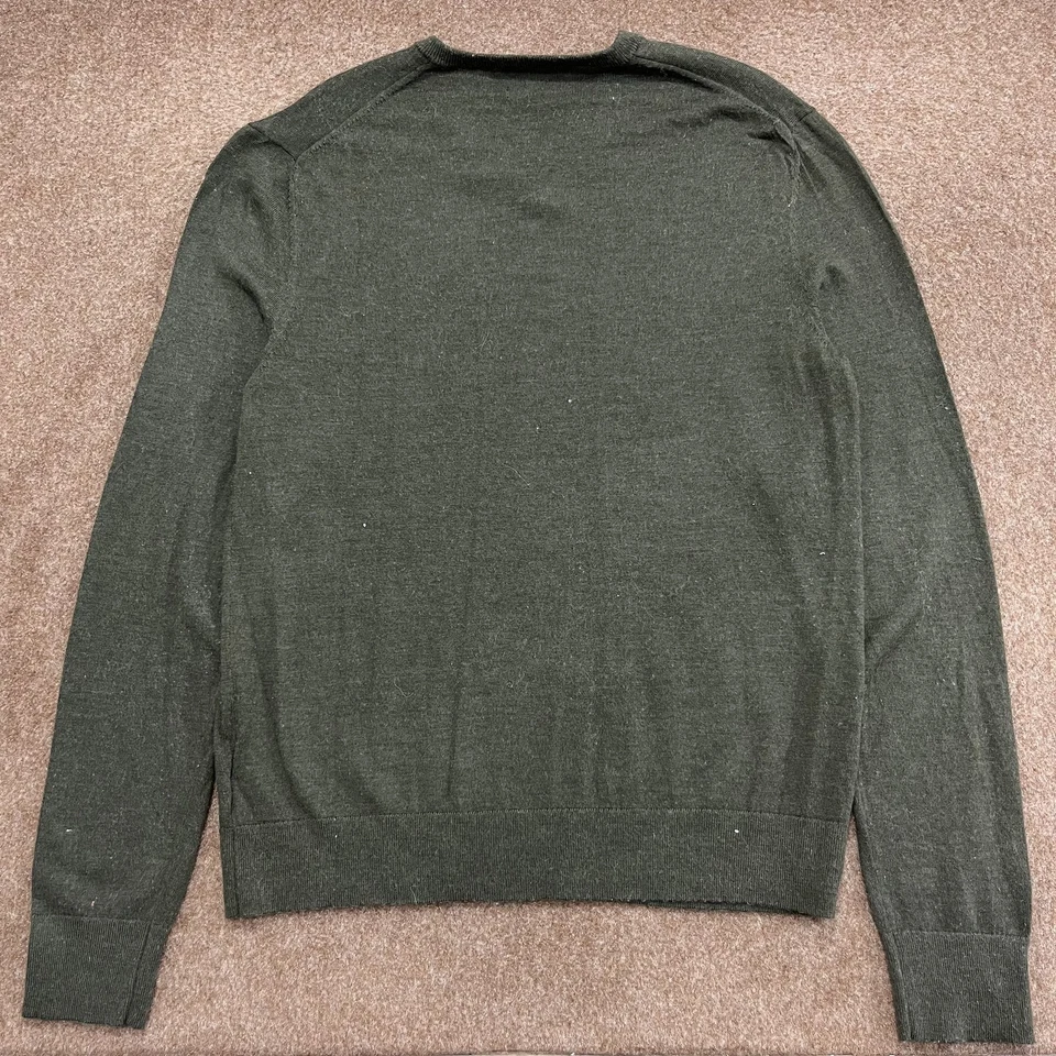 Pull homme Calvin Klein vert laine mérinos col V taille L neuf avec étiquette - Photo 2/4
