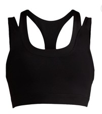 Small 4-6 Women's Avia Double Layer Mesh Sports Bra Black 4998