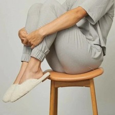 Lunya Womens Restore Draped Jogger Pants High Rise Ambient Gray Heather Large