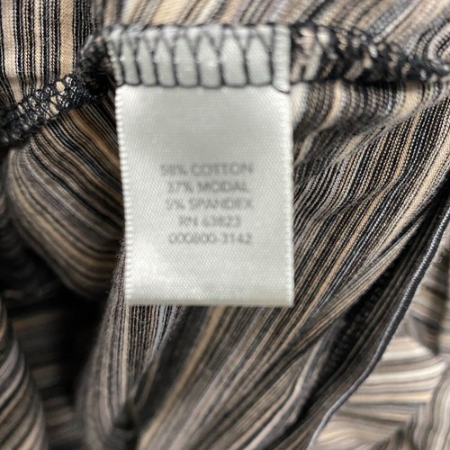 Christopher Banks Shirt Womens 1X Brown Beige Stripe Pullover V Neck Knit Cotton - Bild 10 von 12