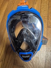 Ocean Reef ARIA QR Full Face Snorkeling Mask, Blue, Small/Medium Used