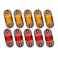 10X LED Side Marker Light Clearance Light Lamp Yellow/Amber Red Combo Bright New
