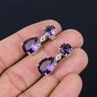 Amazing African Amethyst Gemstone 925 Sterling Silver Handmade Earring B-52
