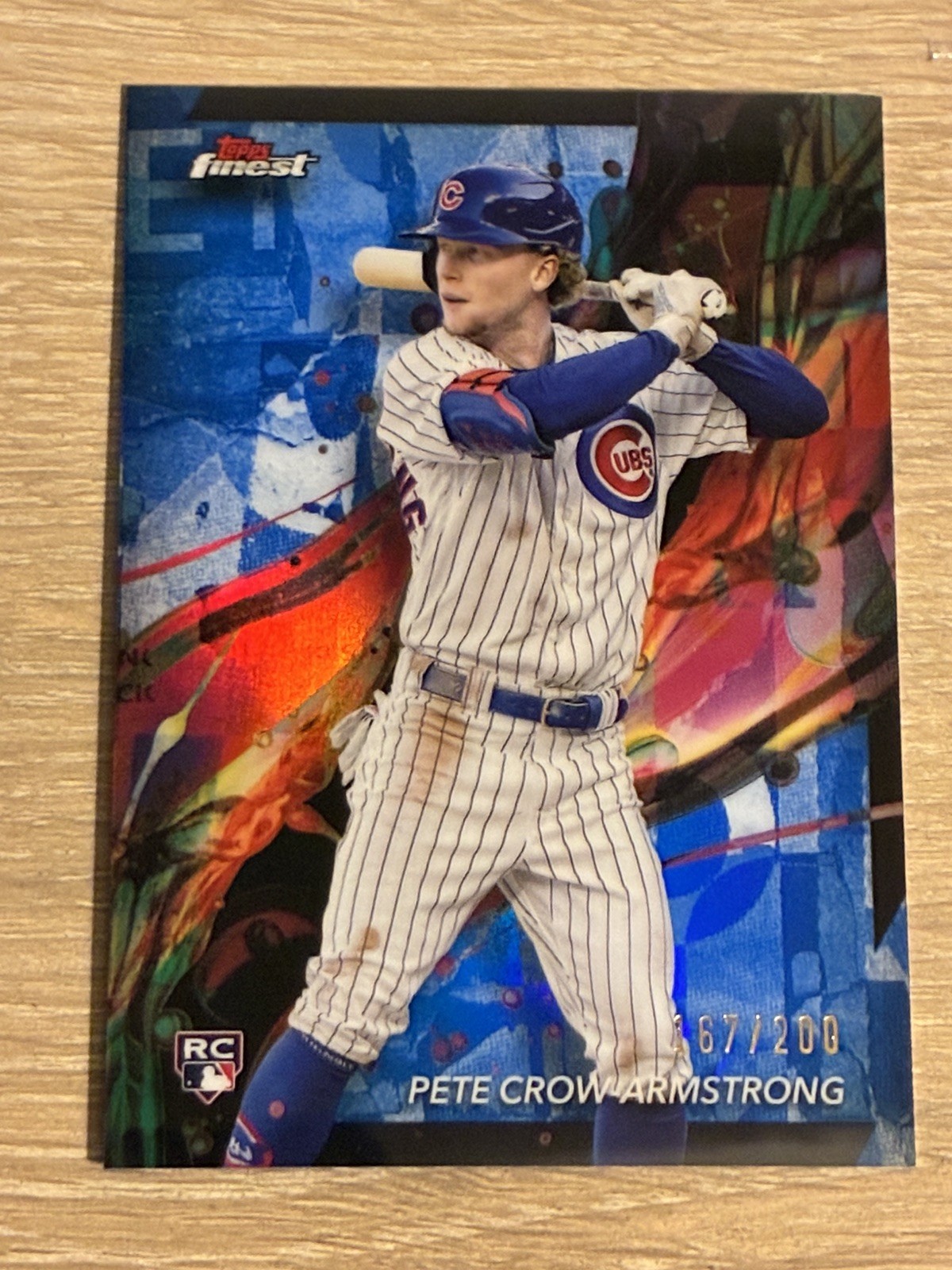 Pete Crow-Armstrong 2024 Topps Finest Blue Refractor RC #53 167/200 Chicago Cubs